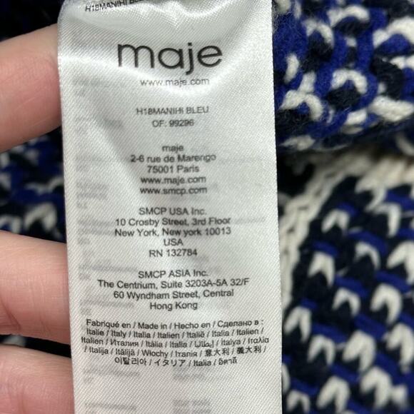NWT | Maje | Fancy Geo-Pattern Sweater | Blue | Size 1 | Small - Picture 14 of 16